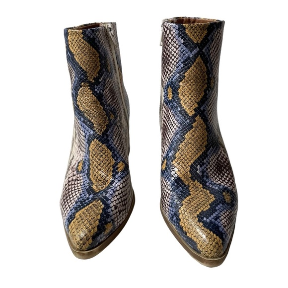 Madden Girl Dafnii Snakeskin Multicolor Block Heel Bootie 6M - Picture 3 of 12